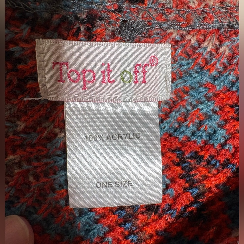 Top it Off Chevron Patterned Poncho - Picture 2 of 5